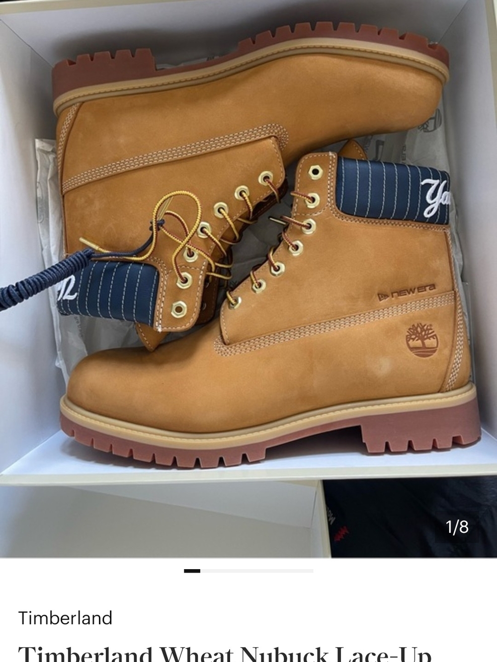 Timberland Men's NEW YORK YANKEES Wheat Nubuck Lace-Up Work Boots